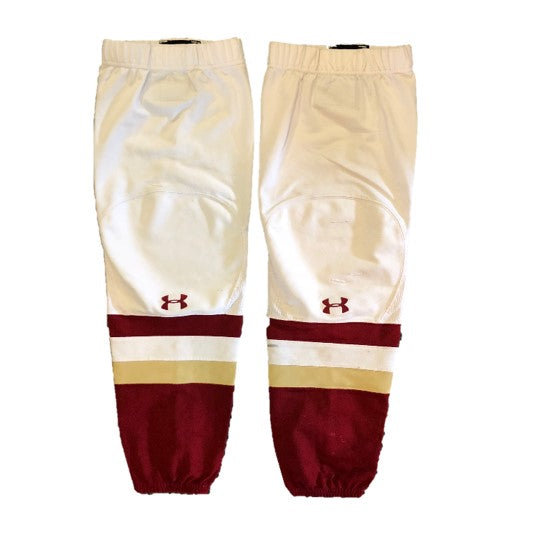 NCAA - Chaussettes de hockey Under Armour d'occasion (blanc/marron/doré)